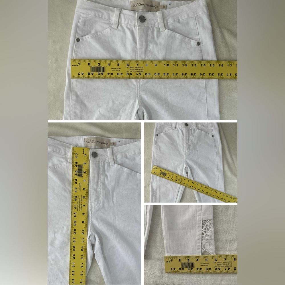 Soft Surroundings White Lace Ankle Jeansβ - Picture 13 of 15